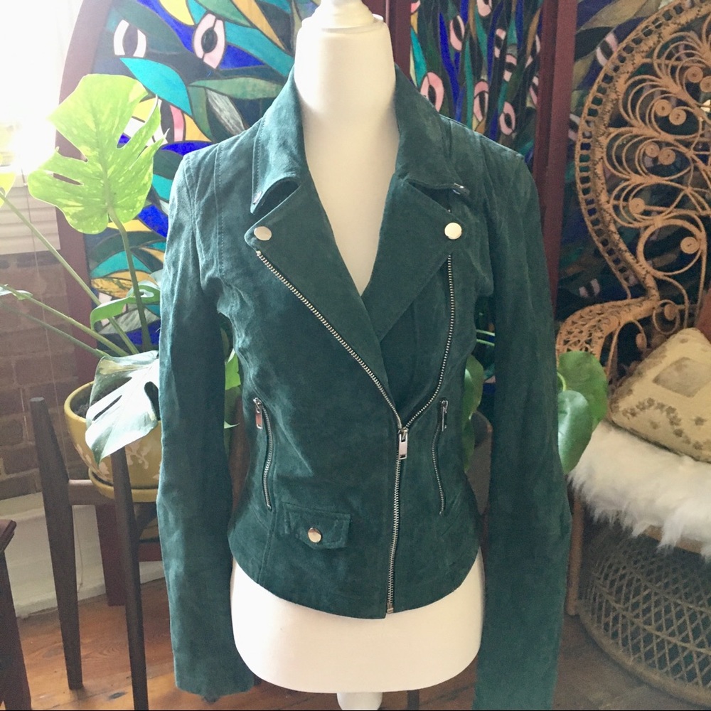 Green Suede Zara Trafaluc Jacket